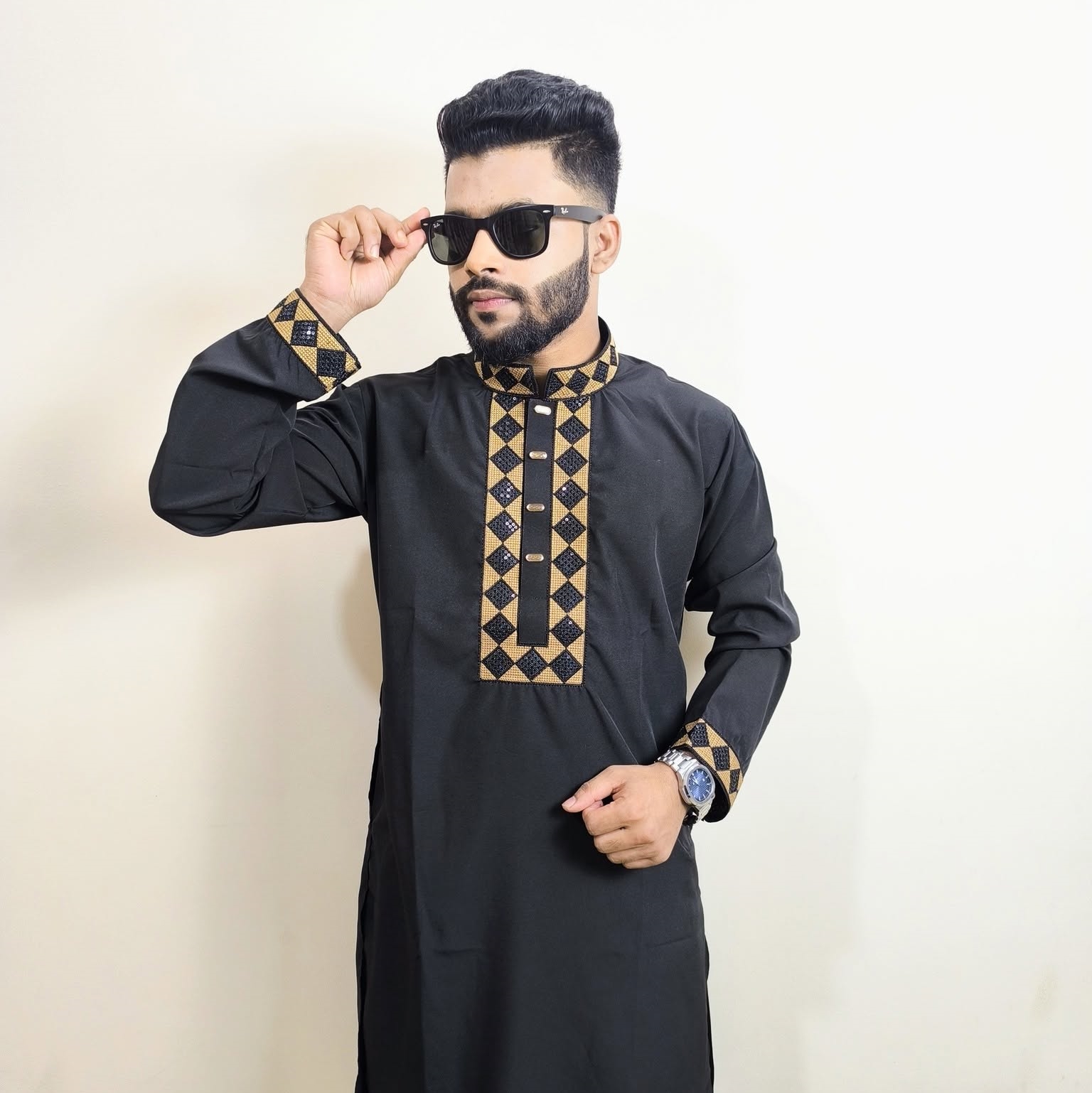 475514912_122103725600743683_8269497293887469550_n Regular Fit Embroidered Semi-Formal Panjabi - Image 1