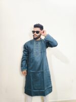 Regular Fit Embroidered Semi-Formal Panjabi - Image 2