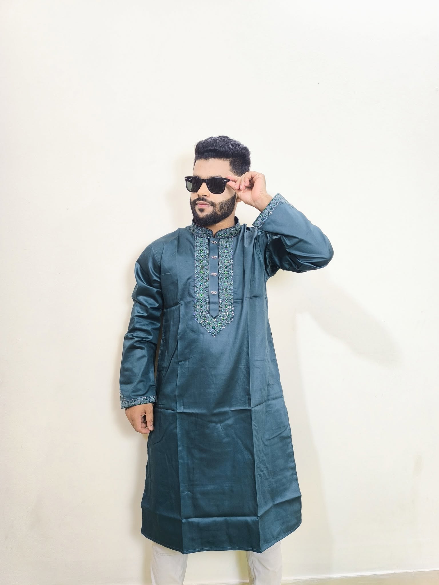 475646890_122103725636743683_7263861187683985321_n Regular Fit Embroidered Semi-Formal Panjabi - Image 2